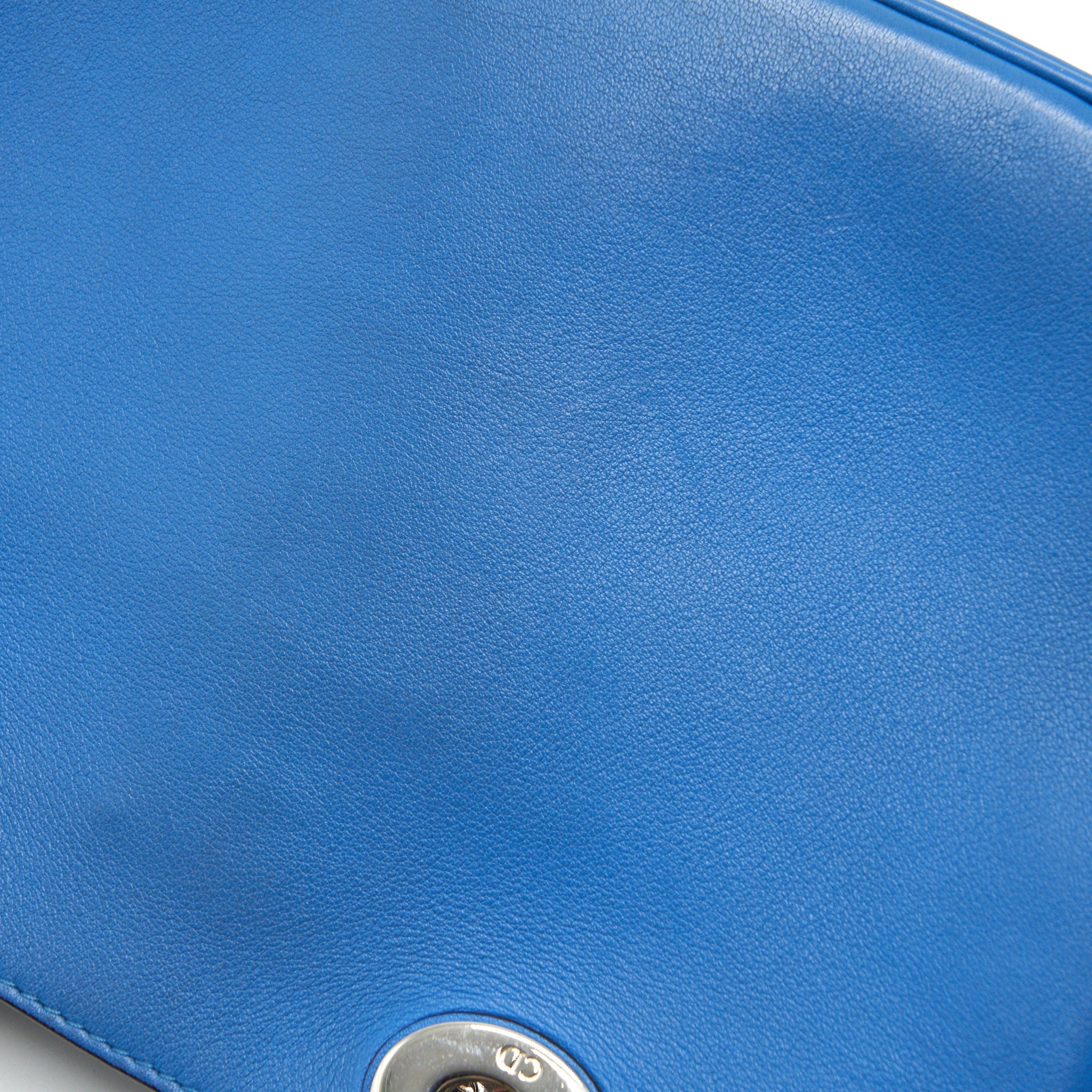 DIOR MINI DIORISSIMO BAG BLUE/ BROWN WITH SHW