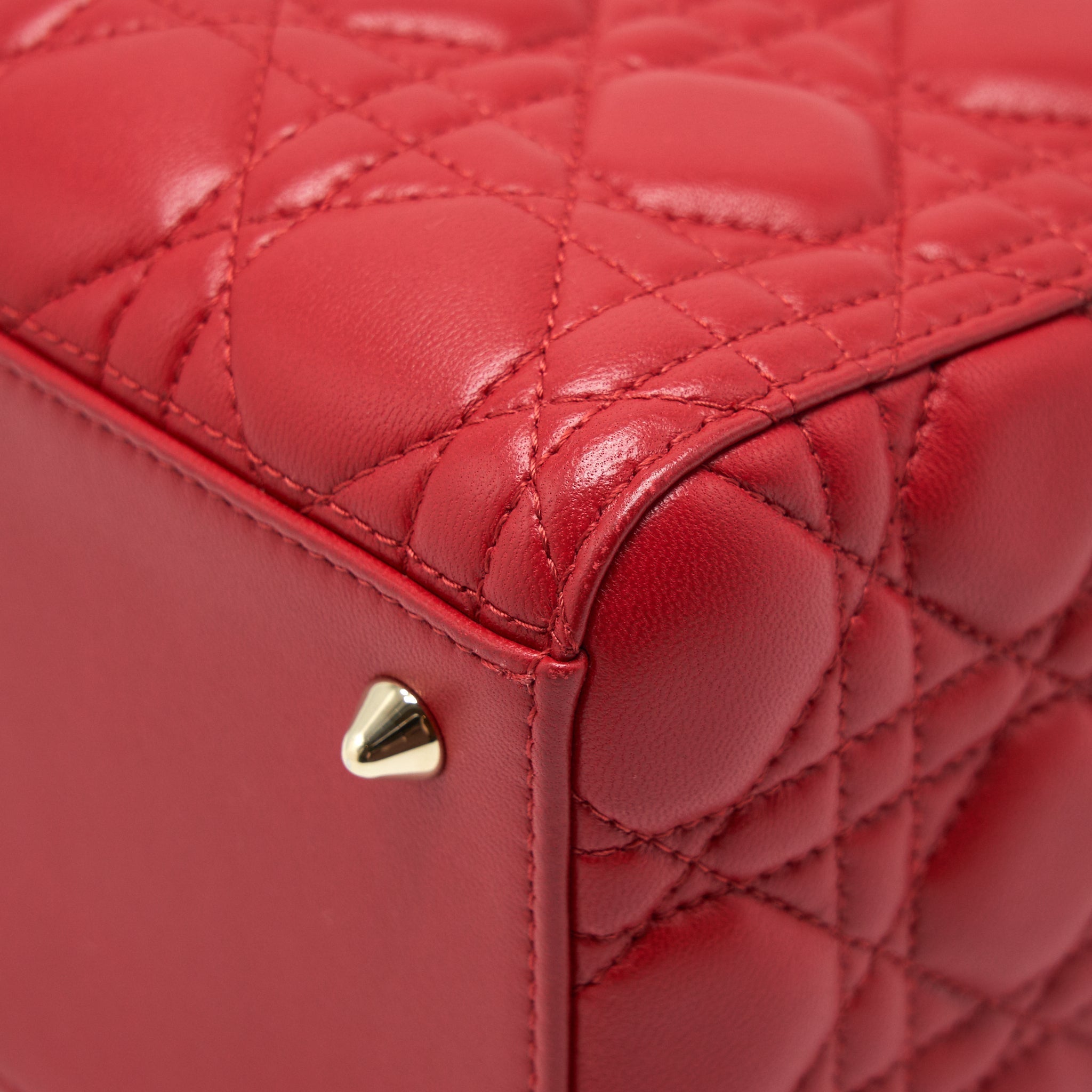 DIOR MEDIUM LADY DIOR LAMBSKIN RED GHW