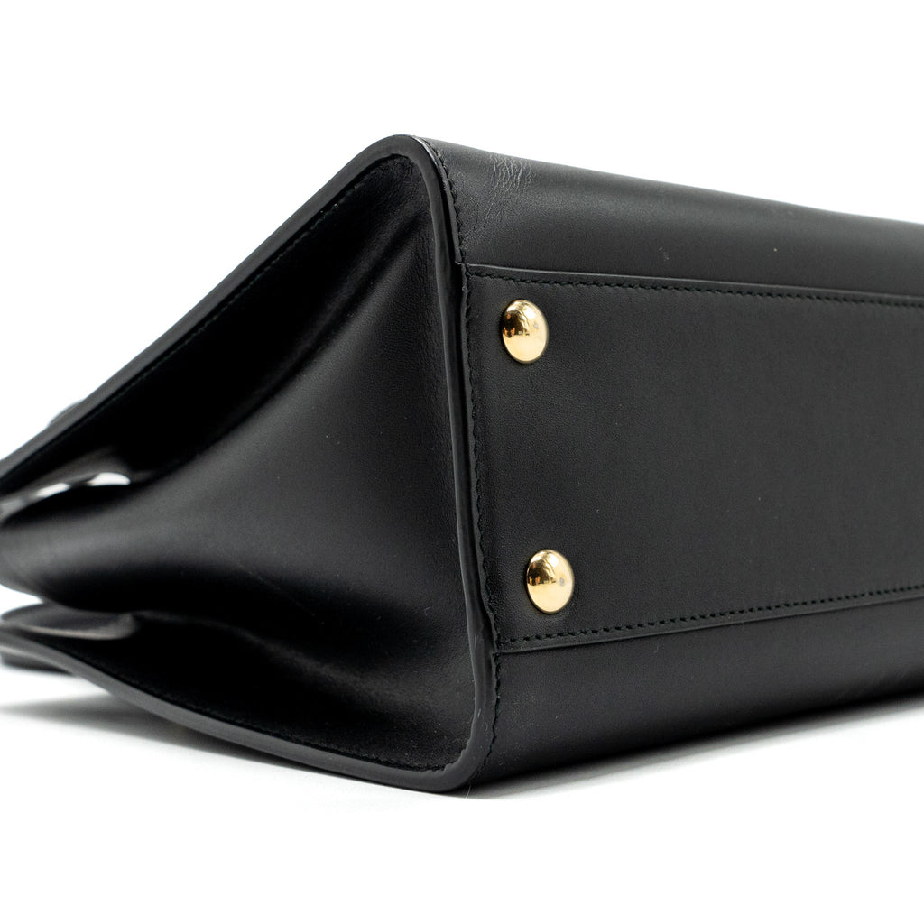 SALVATORE FERRAGAMO TOTE BAG CALFSKIN BLACK GHW