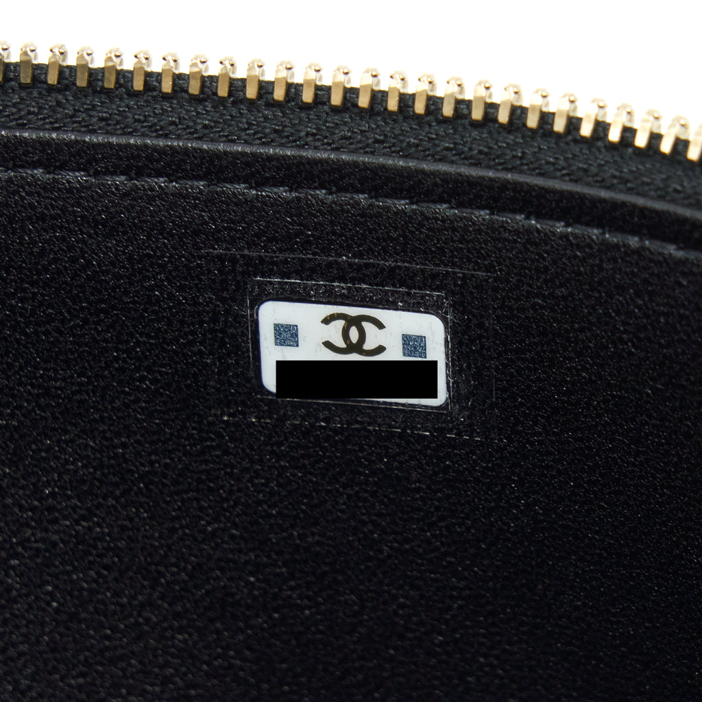 CHANEL 22A TOP HANDLE LONG VANITY WITH CHAIN LAMBSKIN BLACK LGHW