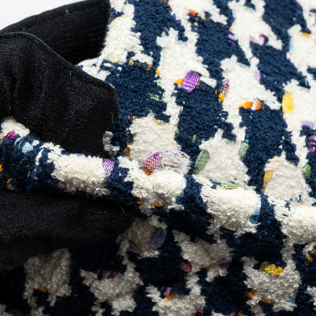 CHANEL SMALL 19 BAG FABRIC MULTICOLOUR BLUE / WHITE MULTICOLOUR HARDWARE