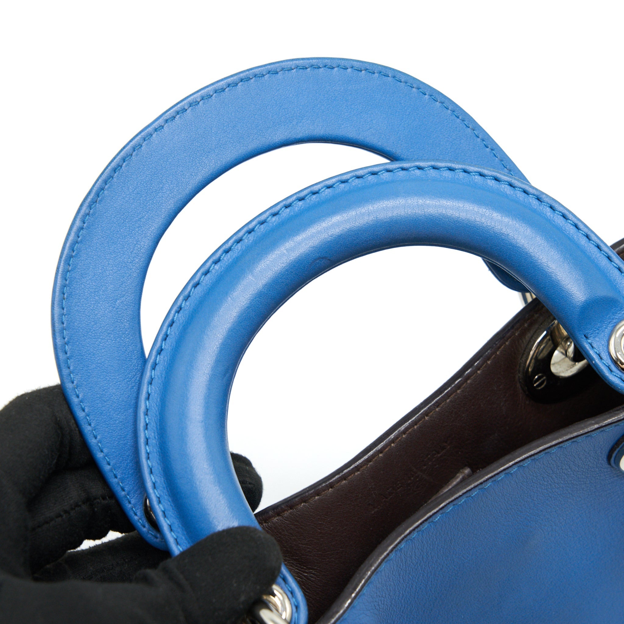 DIOR MINI DIORISSIMO BAG BLUE/ BROWN WITH SHW