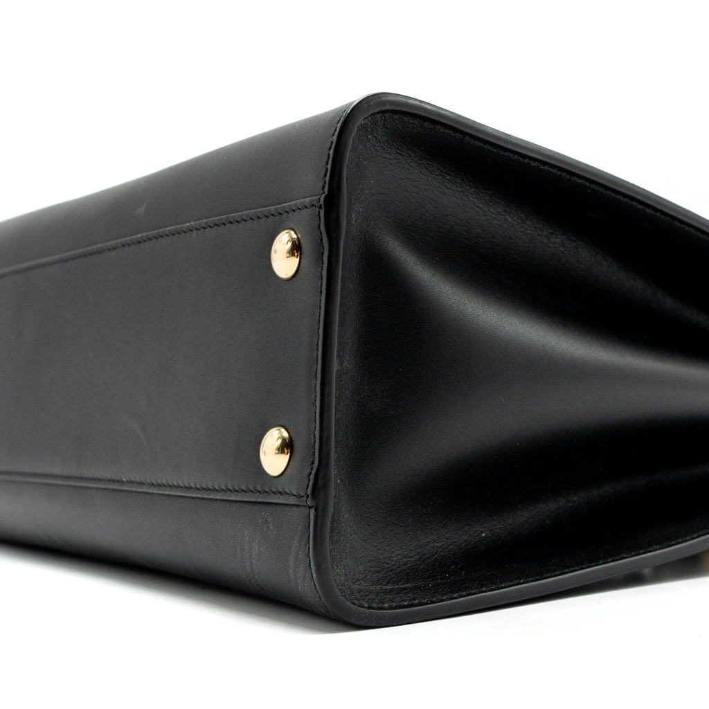 SALVATORE FERRAGAMO TOTE BAG CALFSKIN BLACK GHW