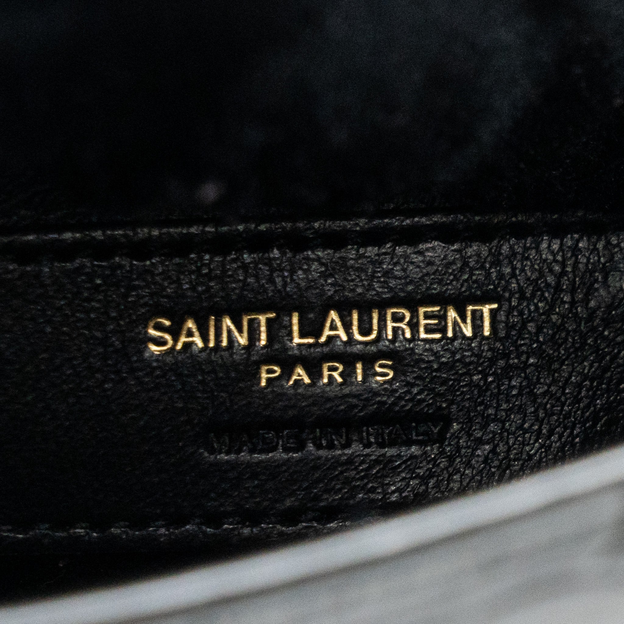 SAINT LAURENT MANHATTAN SHOULDER BAG CROCODILE-EMBOSSED BLACK GHW