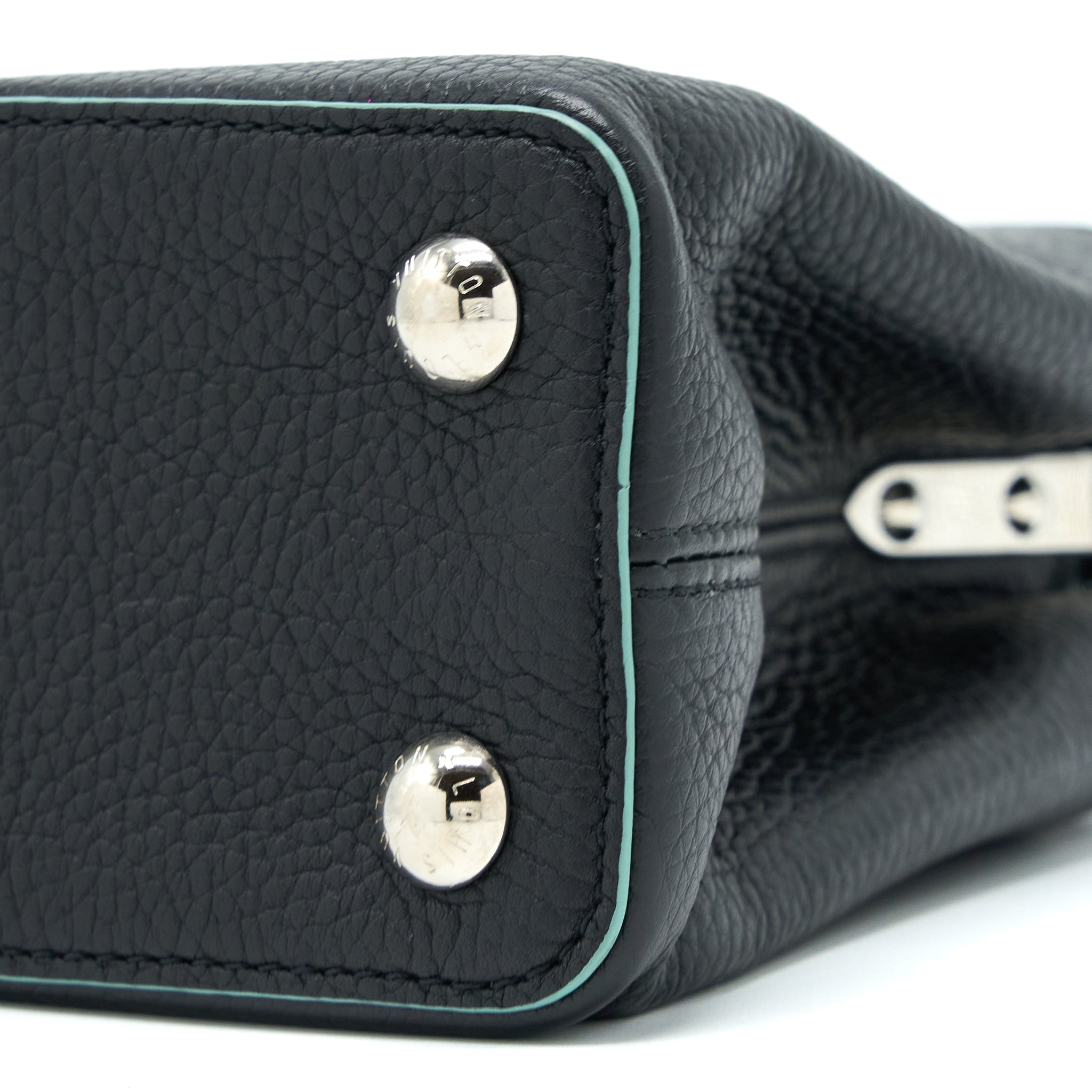 LOUIS VUITTON CAPUCINES BB TAURILLON BLACK/ BLUE SHW