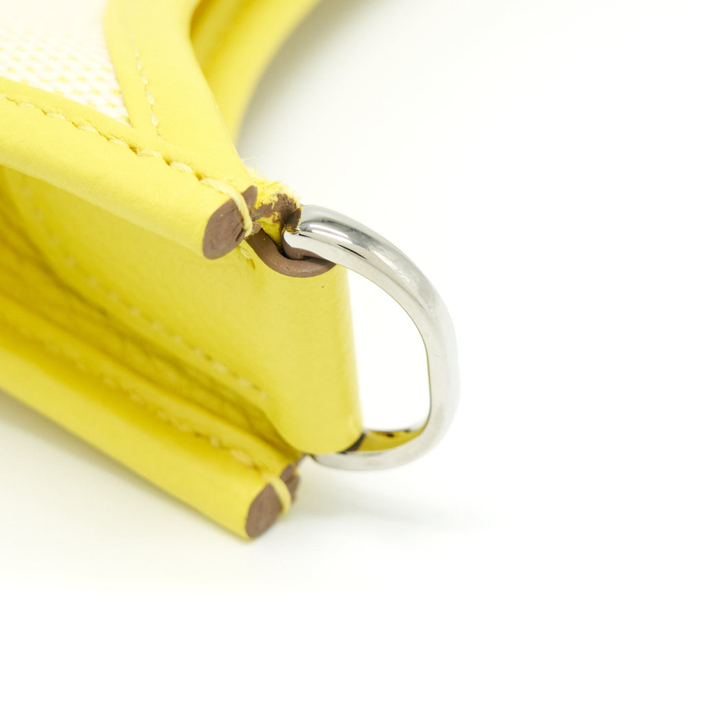 HERMES EVELYNE 29 CANVAS AND LEATHER ECRU / CITRON / LIME