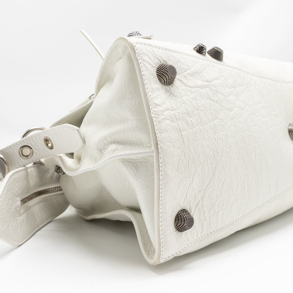 BALENCIAGA NEO CAJOLE CITY SHOULDER BAG LEATHER WHITE SHW