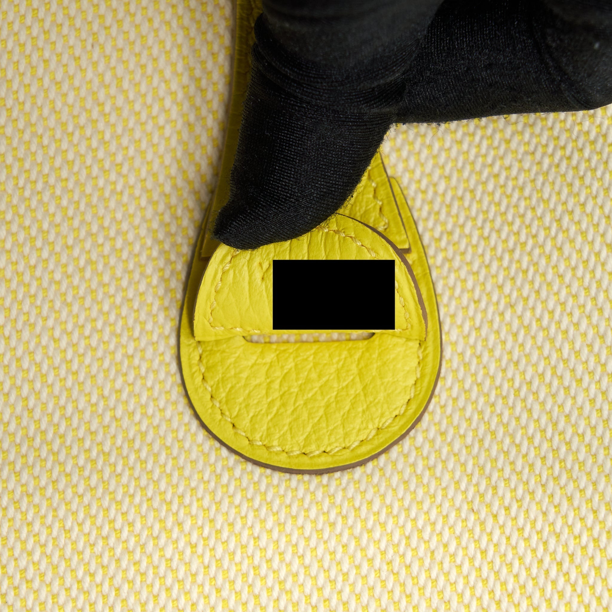 HERMES EVELYNE 29 CANVAS AND LEATHER ECRU / CITRON / LIME