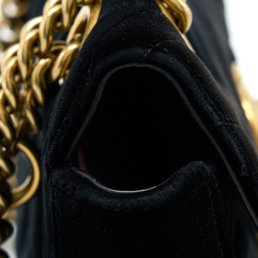 GUCCI MINI MARMONT VELVET BLACK GHW