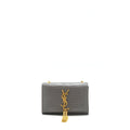 SAINT LAURENT/YSL KATE TASSEL CROC EMBOSSED CALFSKIN GREY GHW
