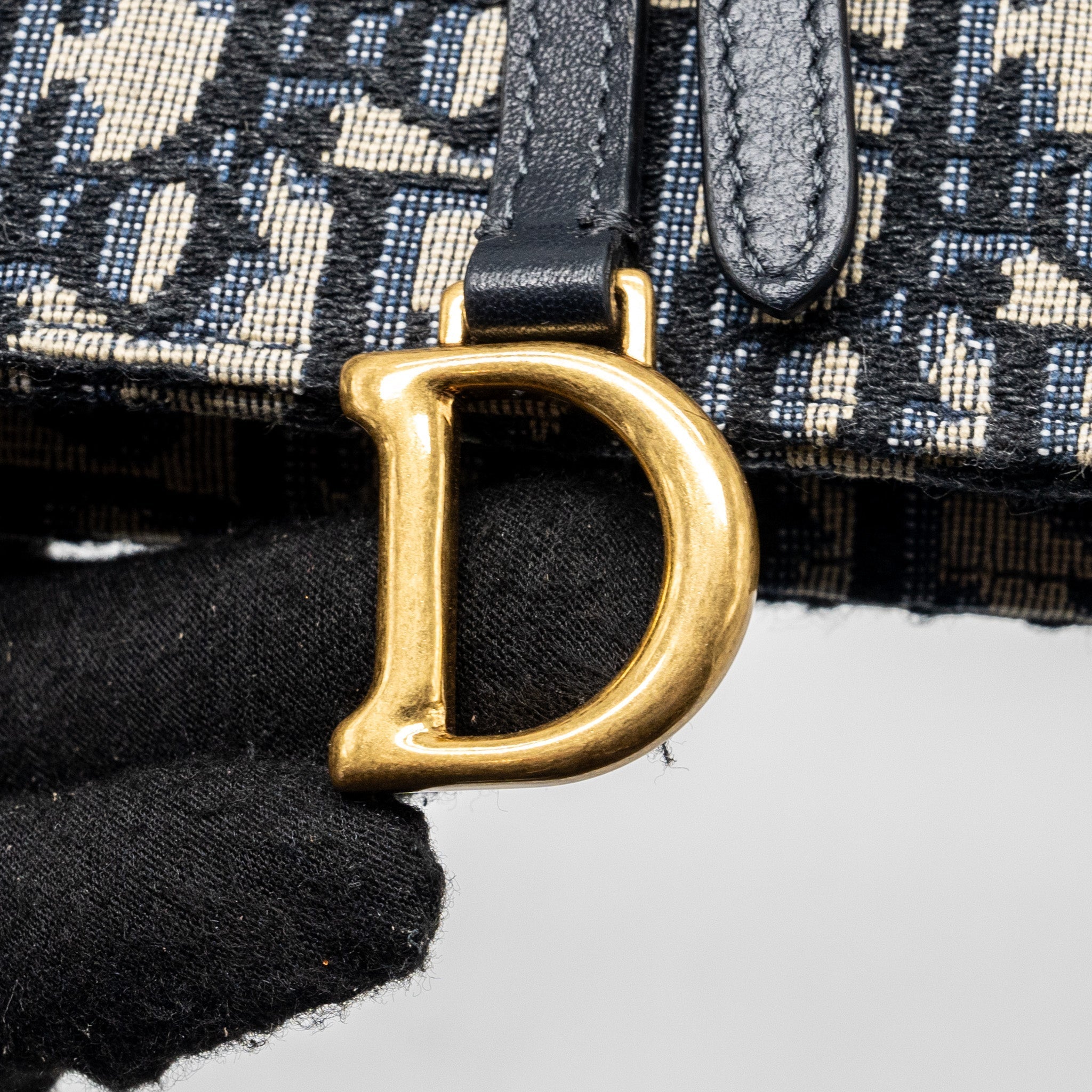 DIOR SADDLE BELT POUCH OBLIQUE JACQUARD BLUE GHW