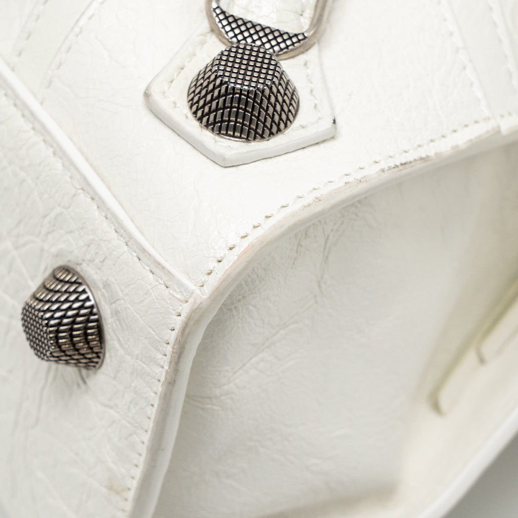 BALENCIAGA NEO CAJOLE CITY SHOULDER BAG LEATHER WHITE SHW