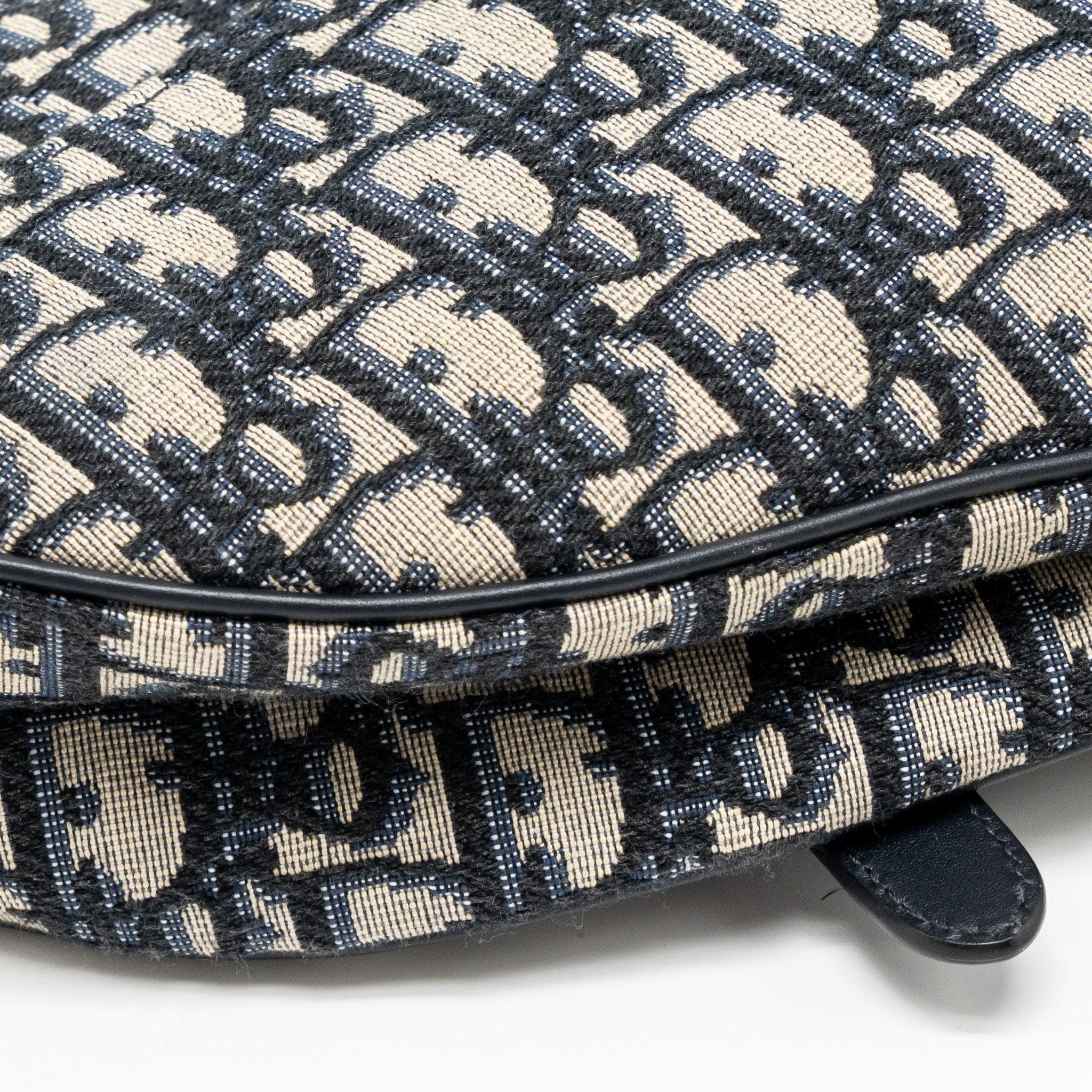 DIOR MEDIUM SADDLE BAG BLUE DIOR OBLIQUE JACQUARD CANVAS/CALFSKIN GHW