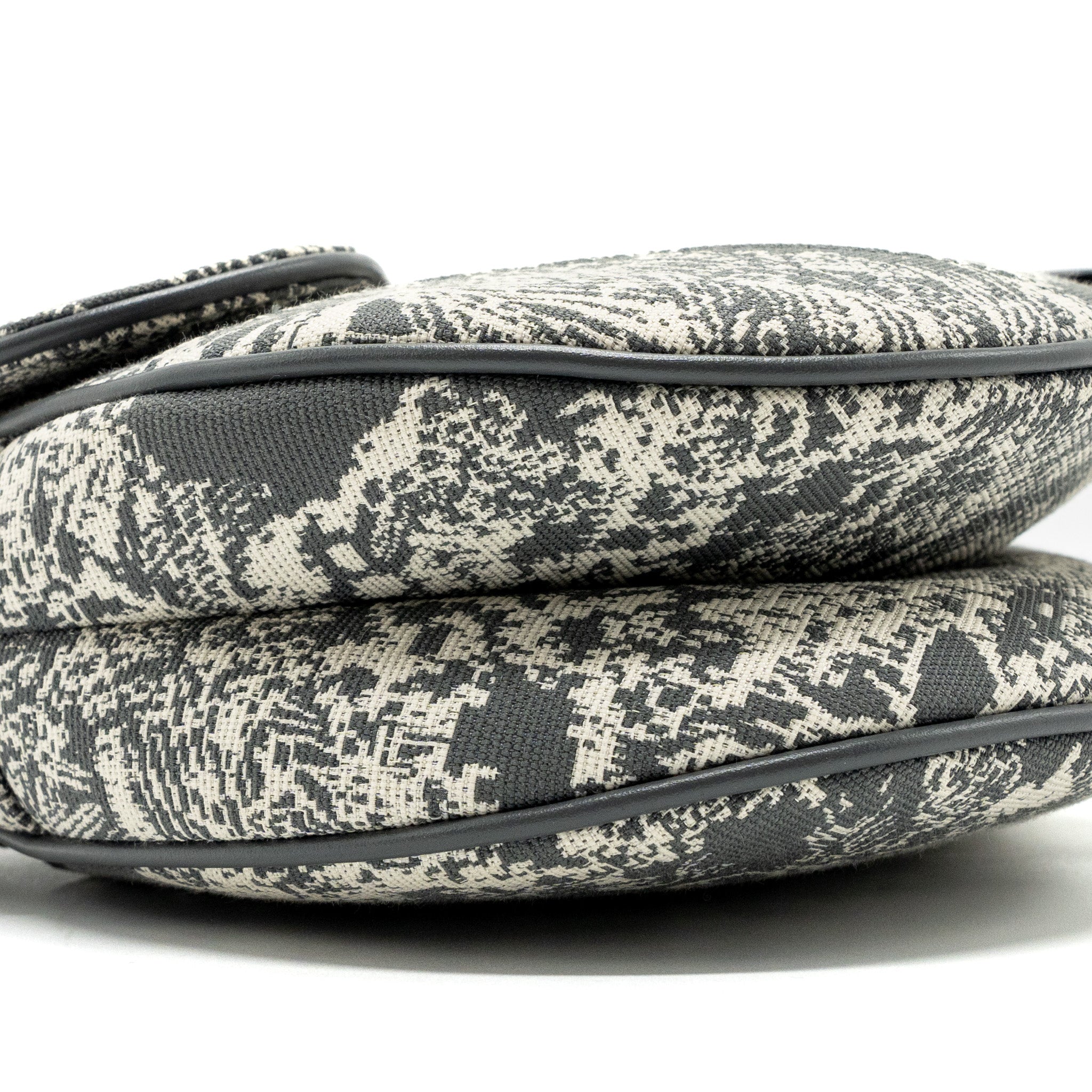 DIOR SADDLE BAG TOILE DE JOUY CANVAS / LEATHER GREY GHW