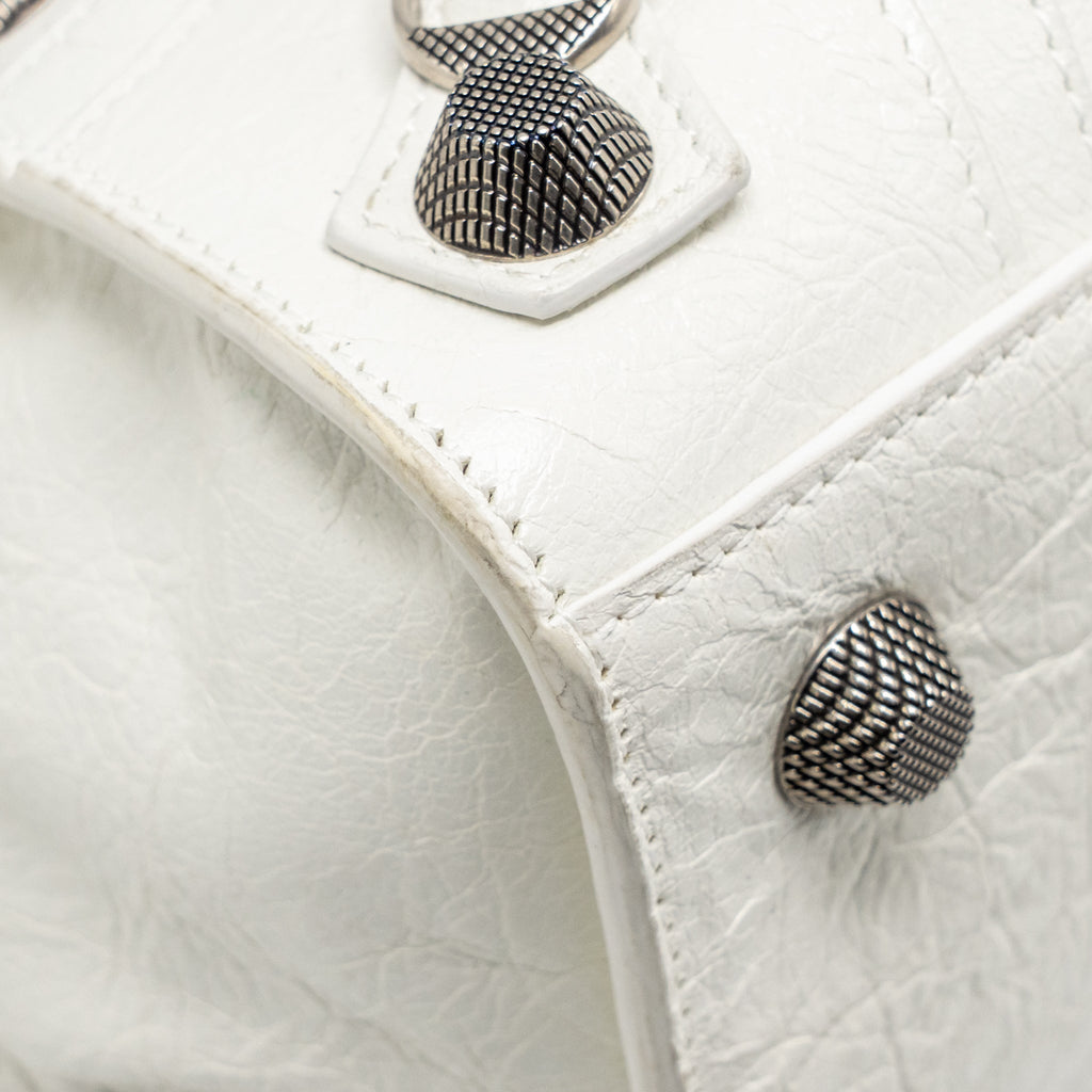 BALENCIAGA NEO CAJOLE CITY SHOULDER BAG LEATHER WHITE SHW