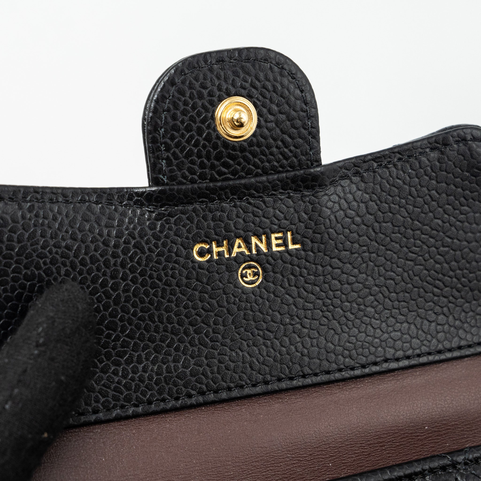 CHANEL CLASSIC COMPACT WALLET CAVIAR BLACK GHW(MICROCHIP)