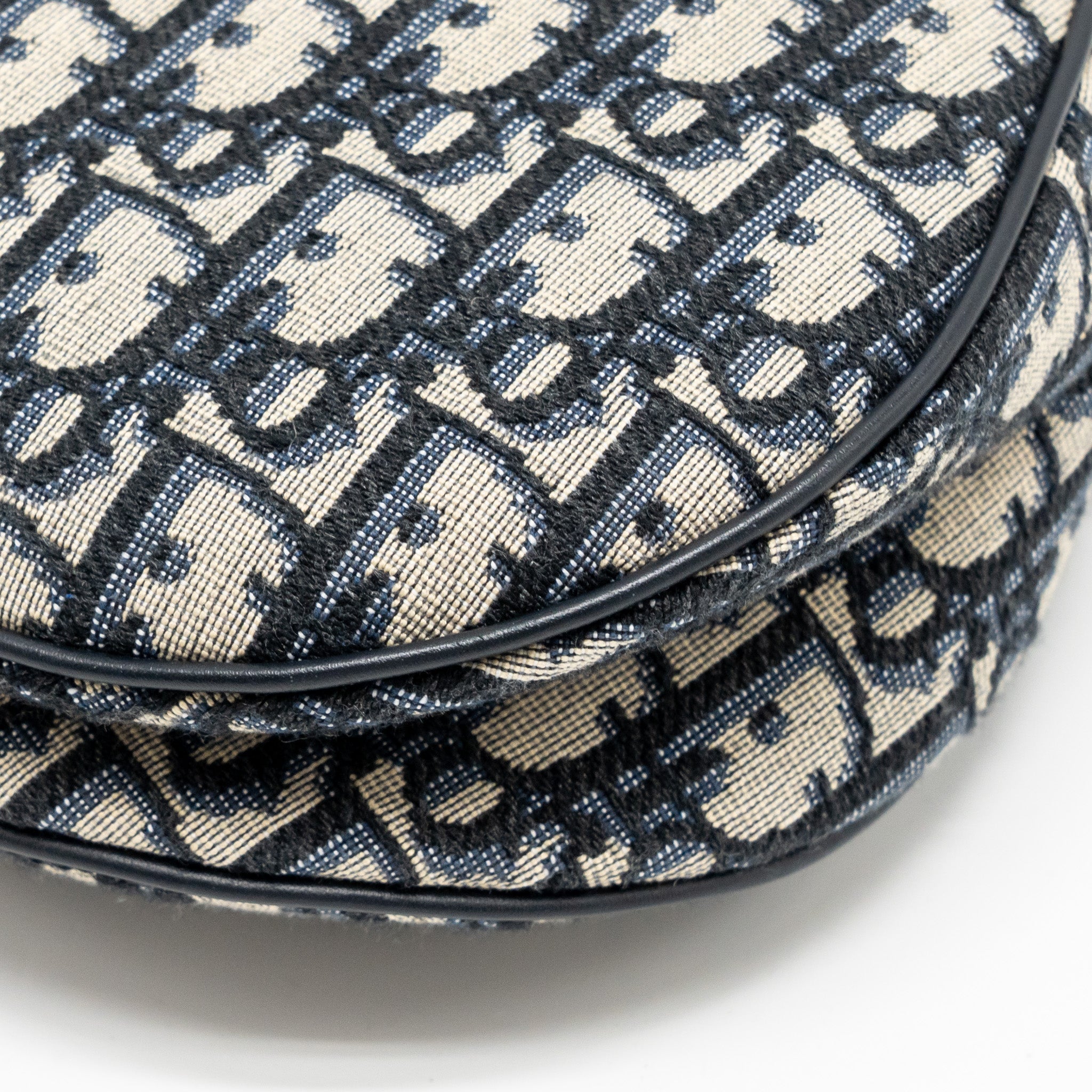 DIOR MEDIUM SADDLE BAG BLUE DIOR OBLIQUE JACQUARD CANVAS/CALFSKIN GHW