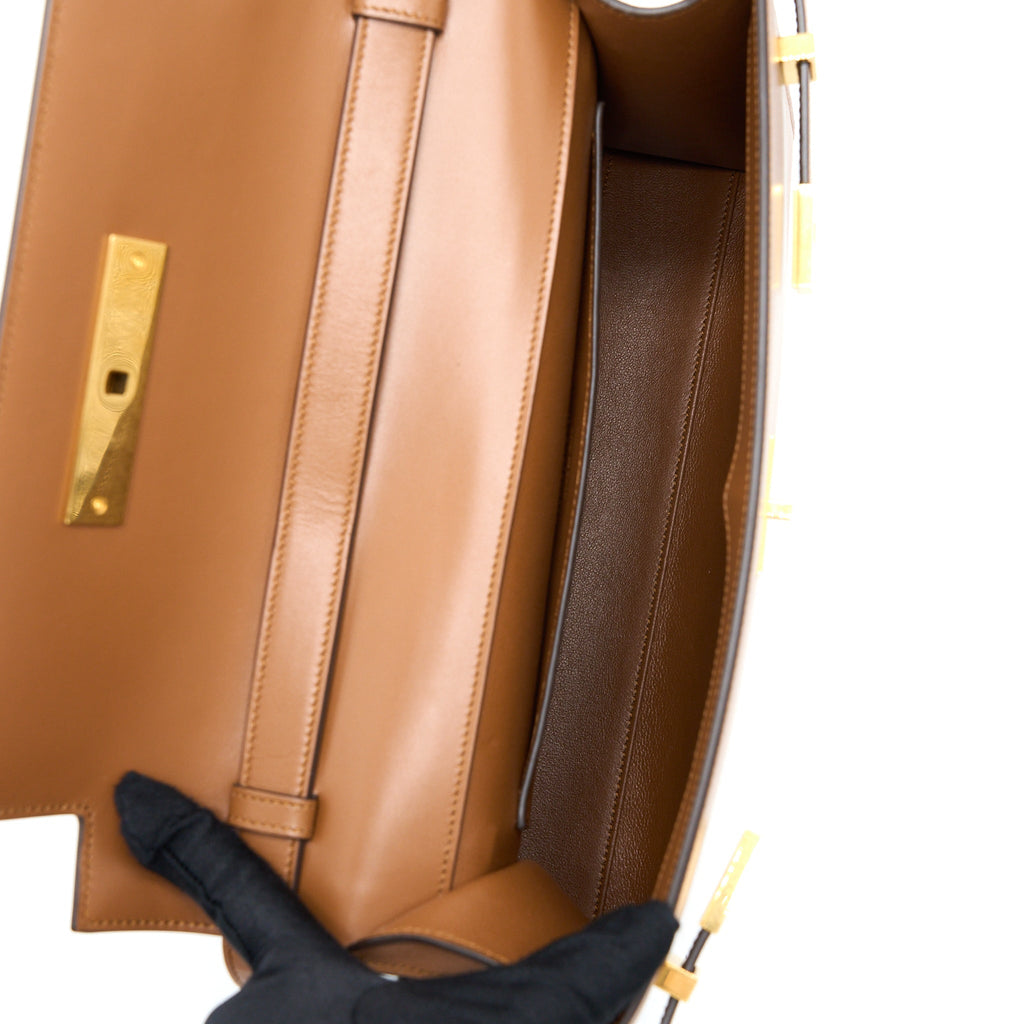 SAINT LAURENT/YSL MANHATTAN SHOULDER BAG BOX BRICK/DARK EBENE GHW