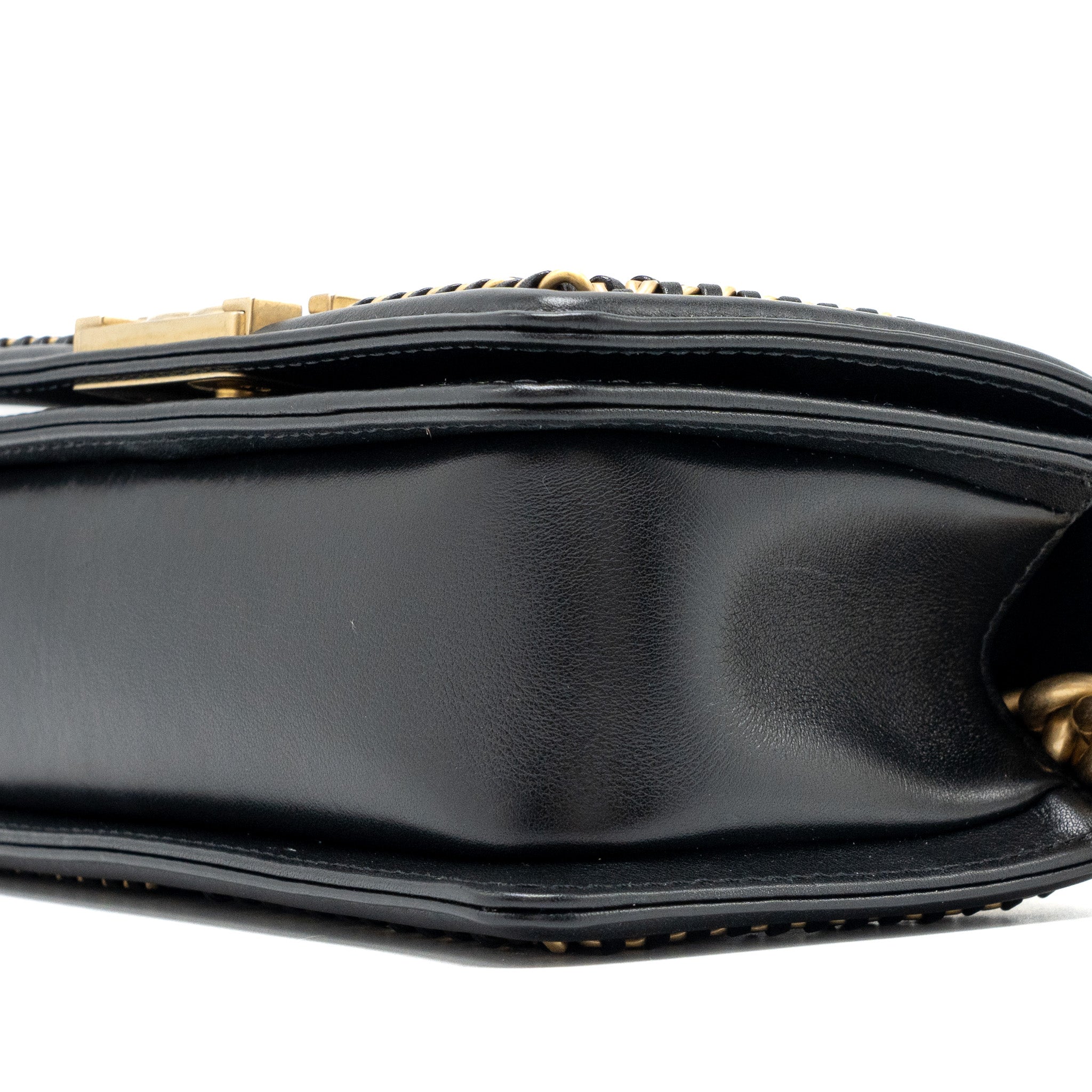 CHANEL TOP HANDLE SMALL BOY BAG LIMITED EDITION CALFSKIN BLACK GHW(MICROCHIP)