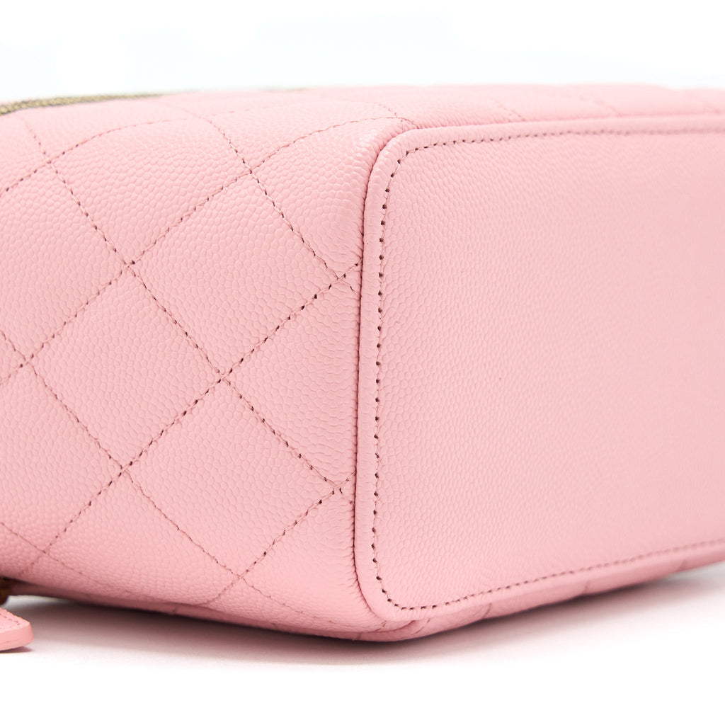 CHANEL 22C LONG VANITY WITH CHAIN CAVIAR PINK LGHW