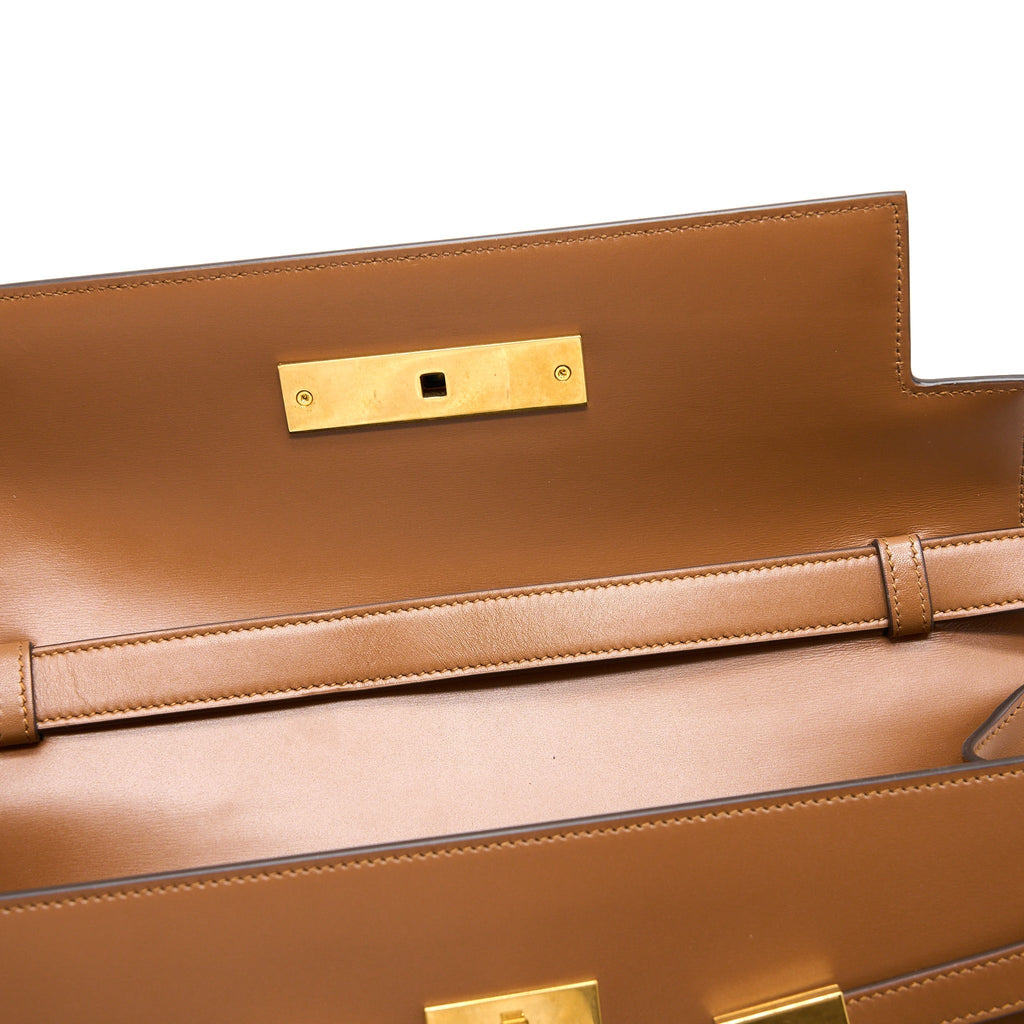SAINT LAURENT/YSL MANHATTAN SHOULDER BAG BOX BRICK/DARK EBENE GHW