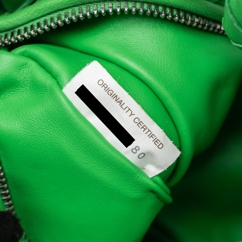 BOTTEGA VENETA MINI JODIE LAMBSKIN GREEN SHW