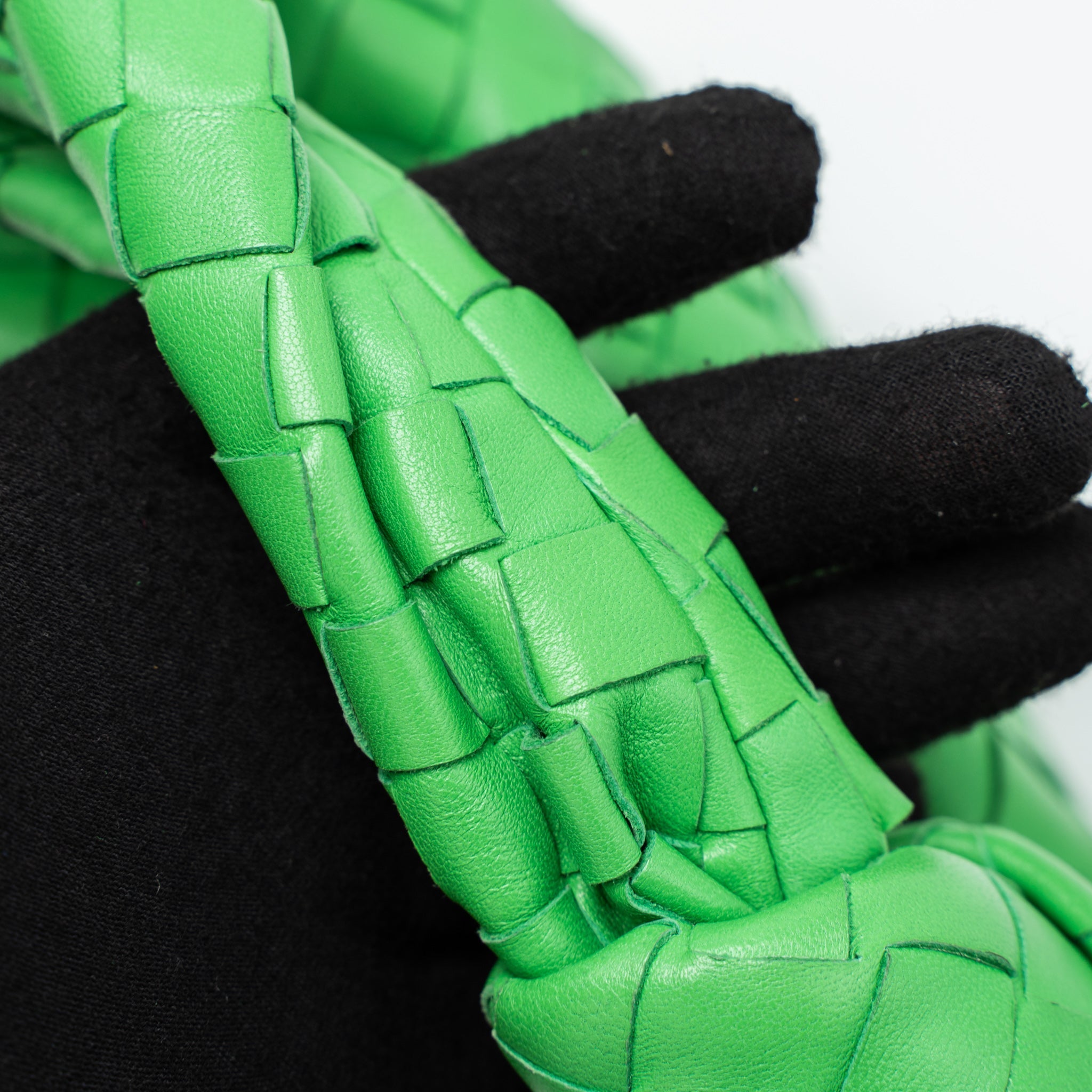 BOTTEGA VENETA MINI JODIE LAMBSKIN GREEN SHW