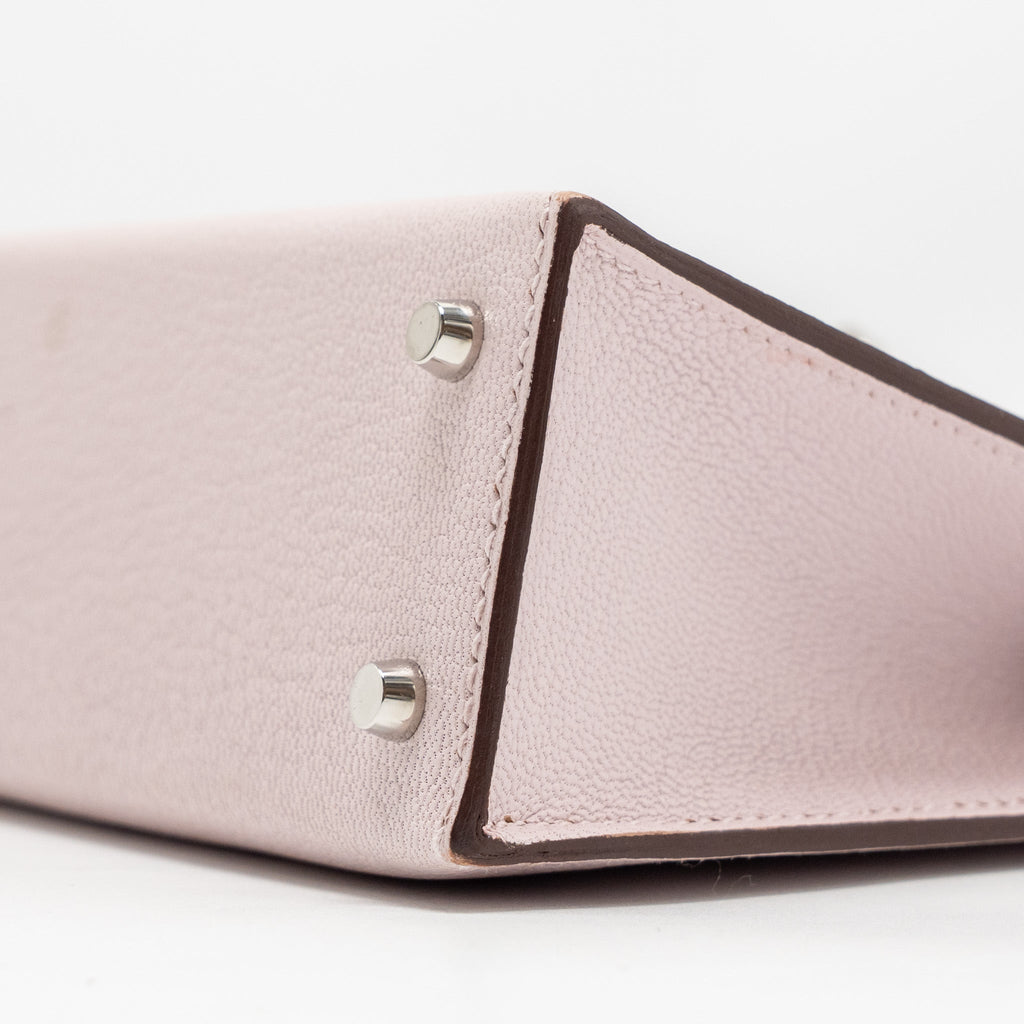 HERMES MINI KELLY II SPECIAL ORDER CHEVRE MYSORE LEATHER MAUVE PALE / GOLD SHW