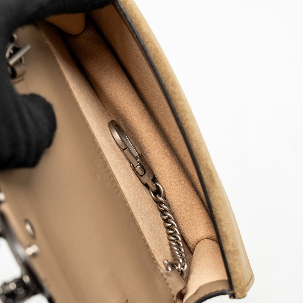GUCCI SUPER MINI DIONYSUS CANVAS / SUEDE LEATHER BEIGE SHW