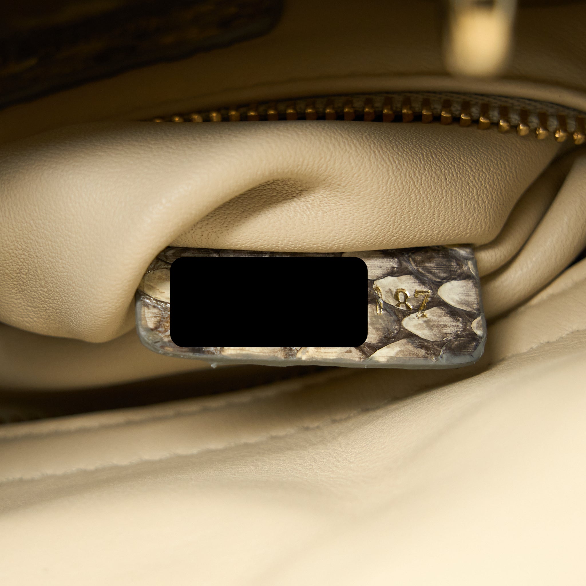DIOR MINI LADY DIOR PYTHON GOLD/BEIGE LGHW