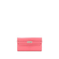 HERMES KELLY LONG WALLET CHEVRE MYSORE PINK SHW