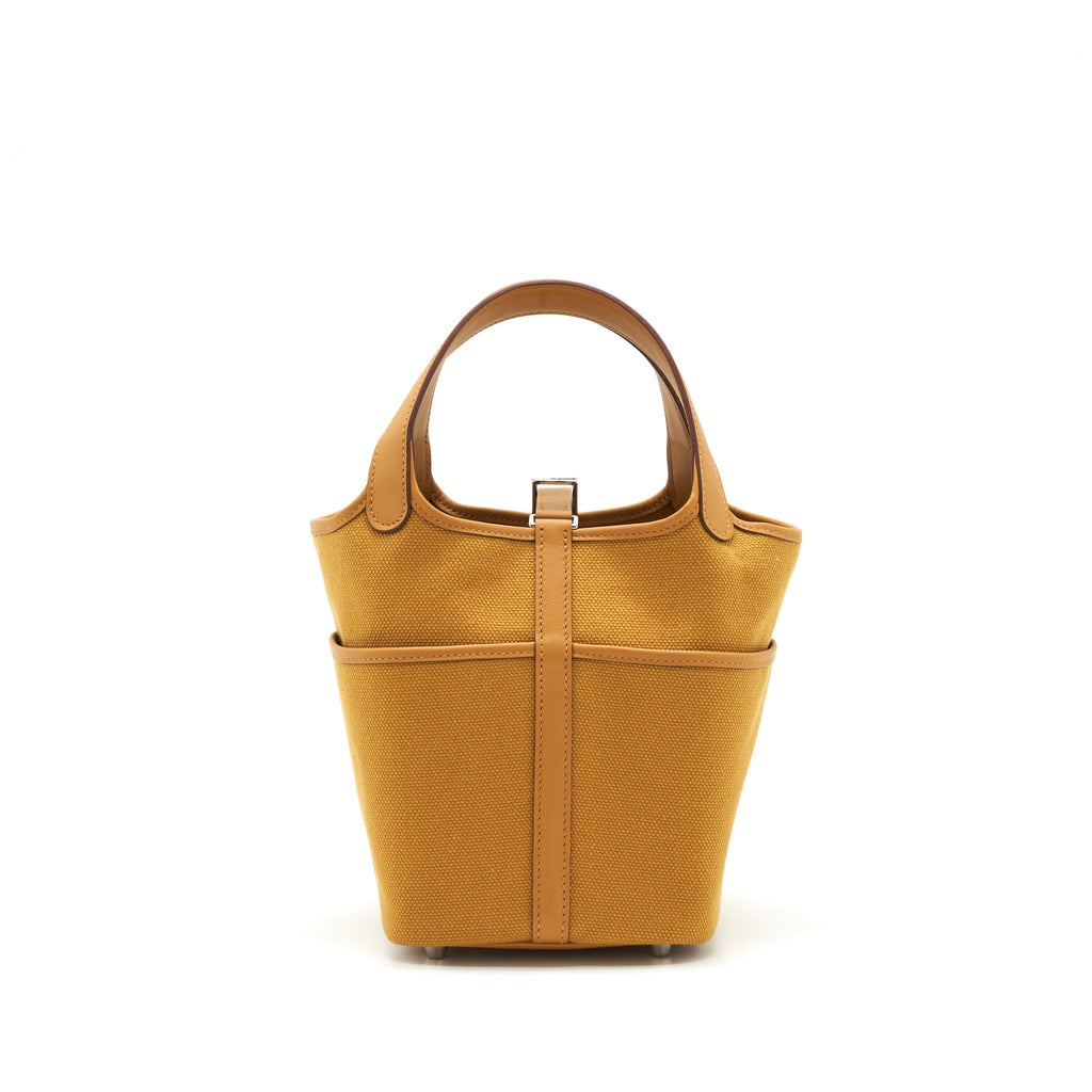 HERMES PICOTIN CARGO 18 SWIFT AND TOILE CANVAS DESERT/SESAME SHW
