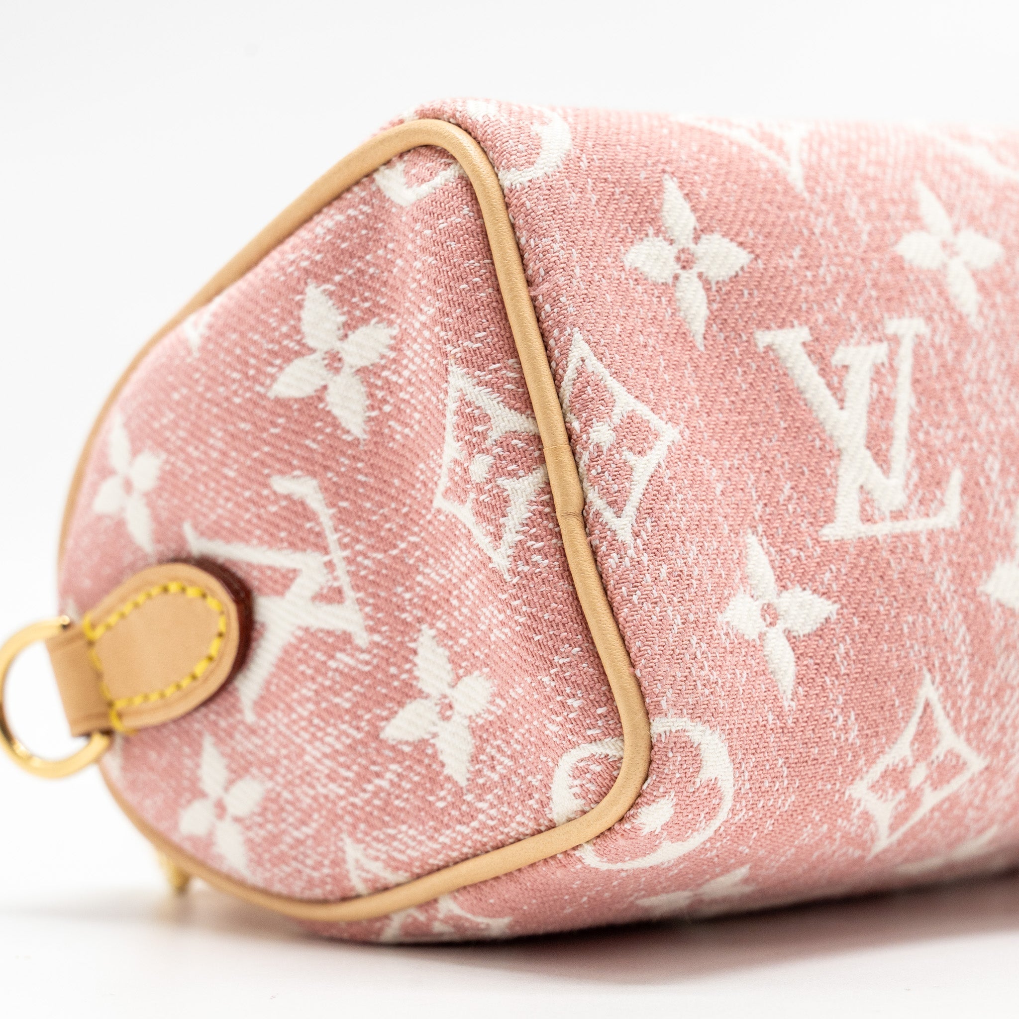 LOUIS VUITTON NANO SPEEDY MONOGRAM JACQUARD DENIM ROSE GHW