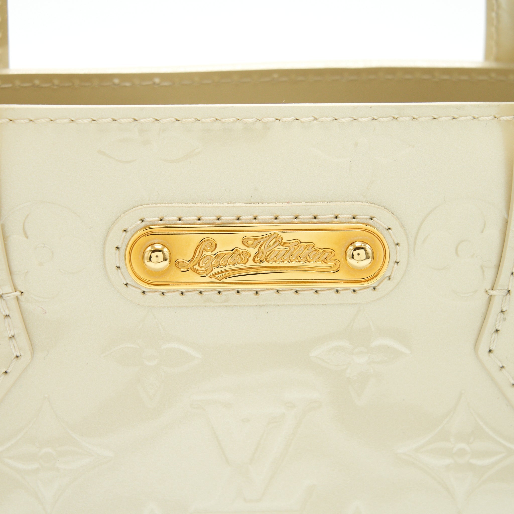 LOUIS VUITTON BEIGE MONOGRAM VERNIS WILSHIRE PM BAG