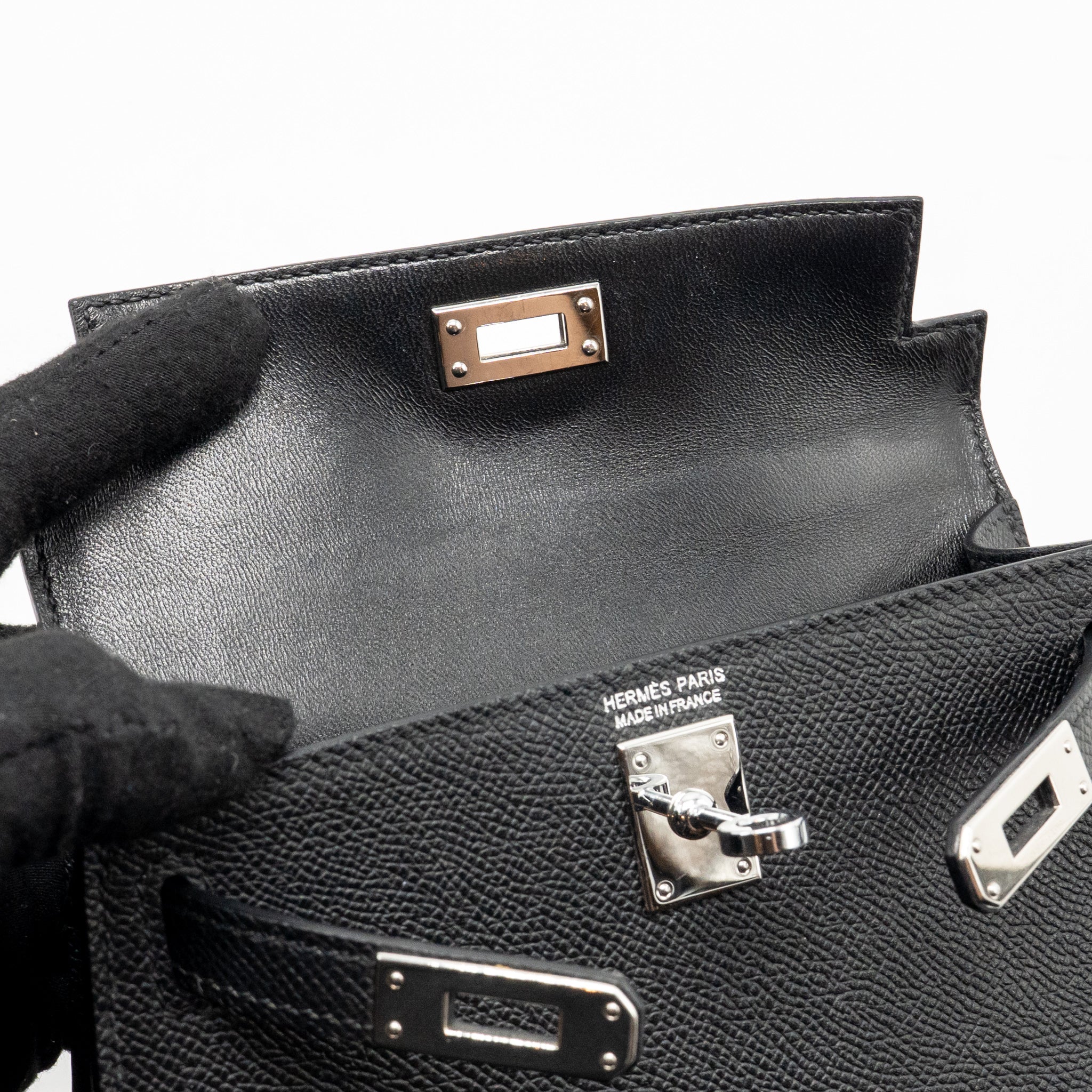 HERMES MINI KELLY EPSOM BLACK SHW