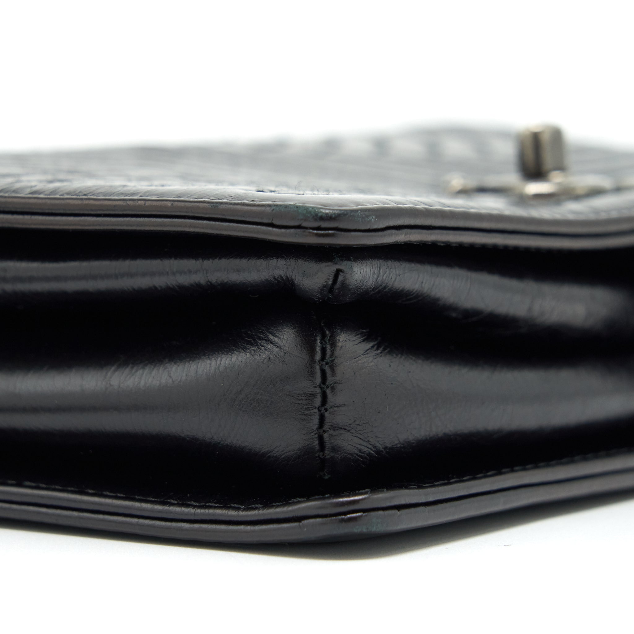 CHANEL SMALL CROSSBODY BAG AGED CALFSKIN RUTHENIUM HARDWARE