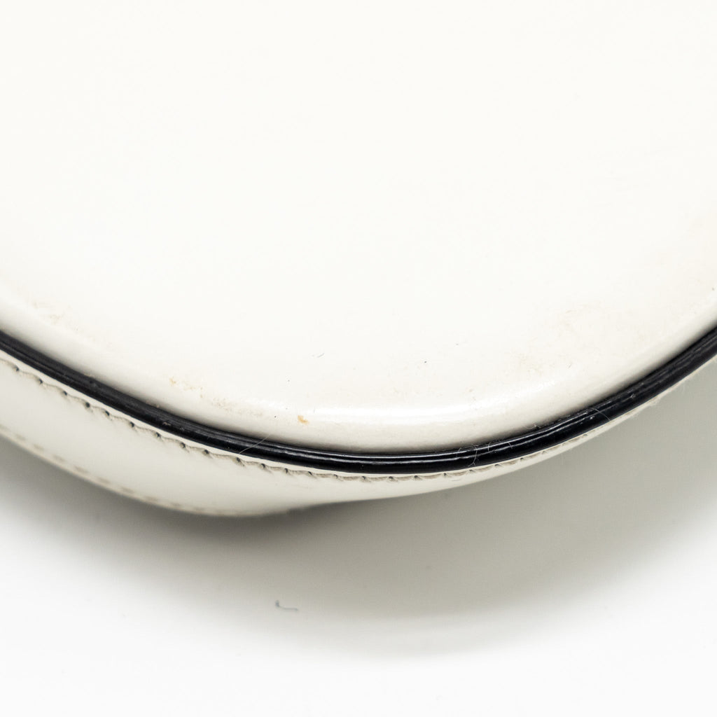 PRADA MINI CLEO SHOULDER BAG BRUSHED LEATHER WHITE SHW