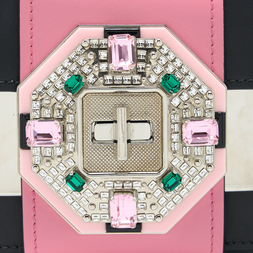 PRADA PLEX RIBBON BAG CRYSTAL CALFSKIN MULTICOLOUR SHW