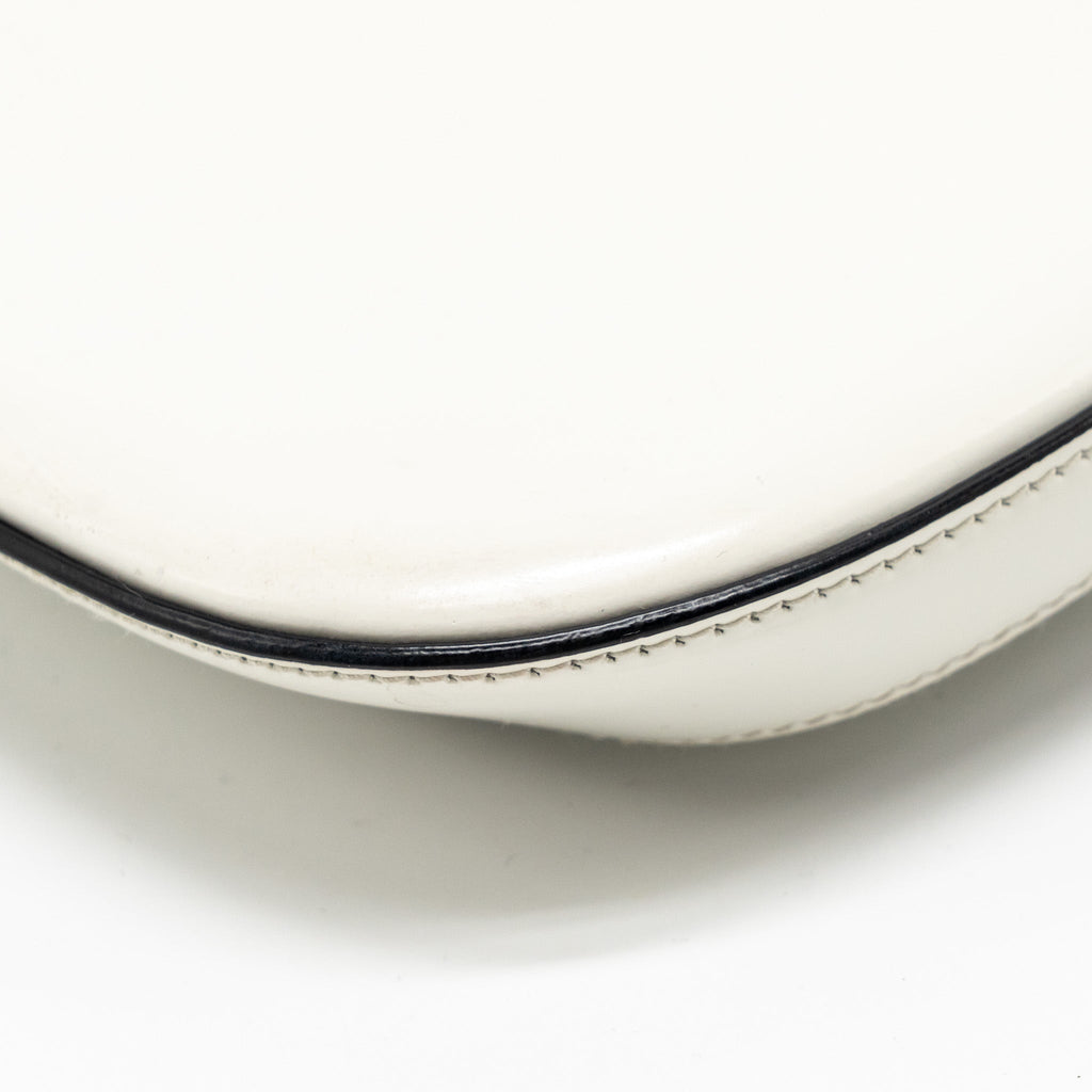 PRADA MINI CLEO SHOULDER BAG BRUSHED LEATHER WHITE SHW