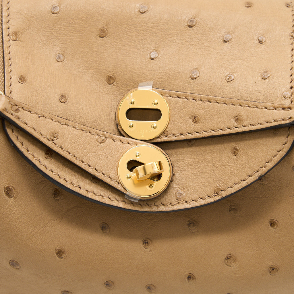 HERMES MINI LINDY OSTRICH CHAI GHW