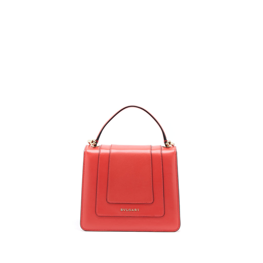 BVLGARI SERPENTI FOREVER TOP HANDLE BAG CALFKSIN ORANGE RED LGHW