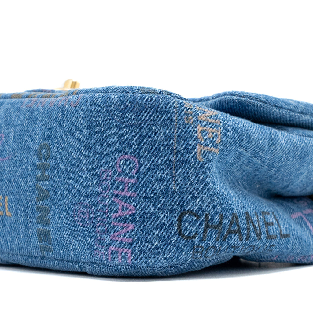 CHANEL 22P DENIM FLAP BAG DENIM BLUE BRUSHED GHW (MICROCHIP)