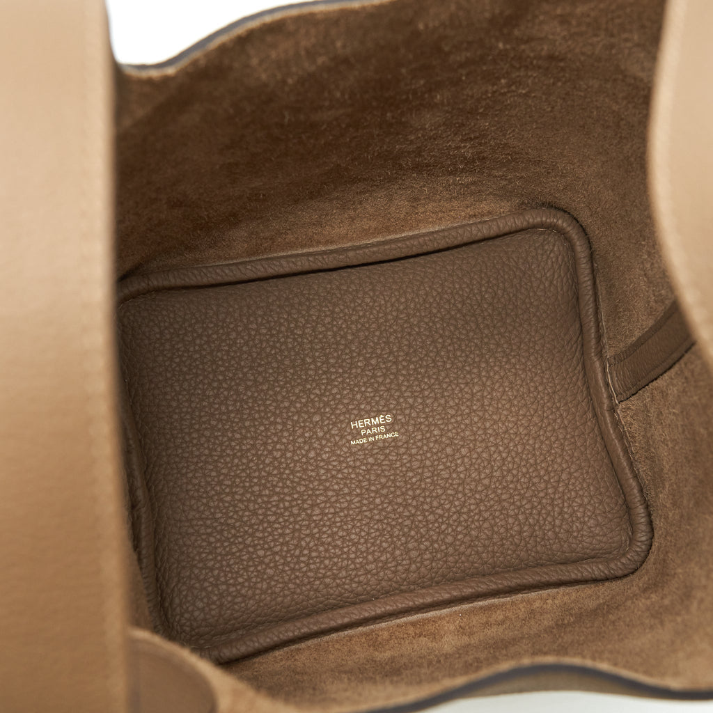 HERMES PICOTIN 18 CLEMENCE BEIGE DE WEIMAR GHW