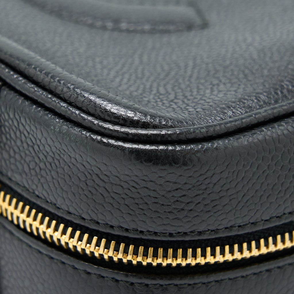 CHANEL VINTAGE CC LOGO VANITY CAVIAR BLACK GHW
