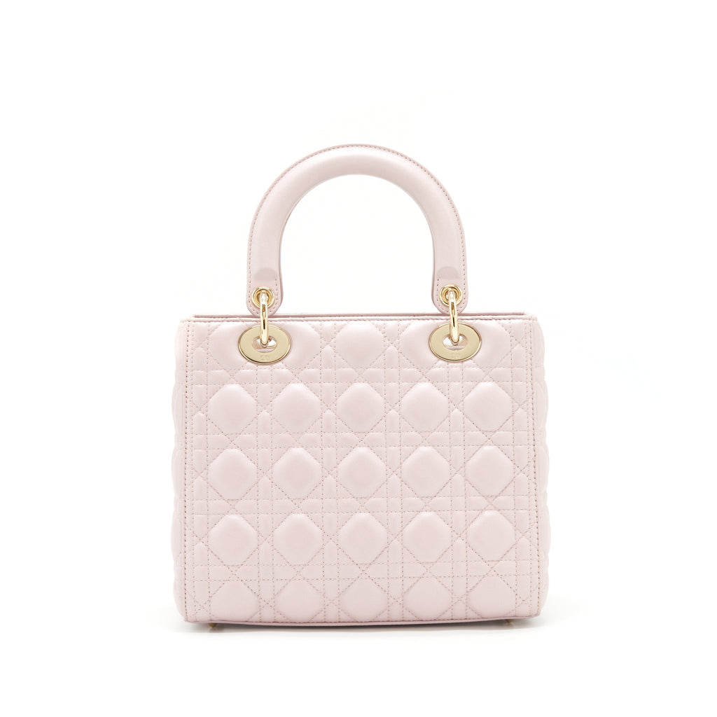 DIOR LADY DIOR LAMBSKIN LIGHT PINK LGHW