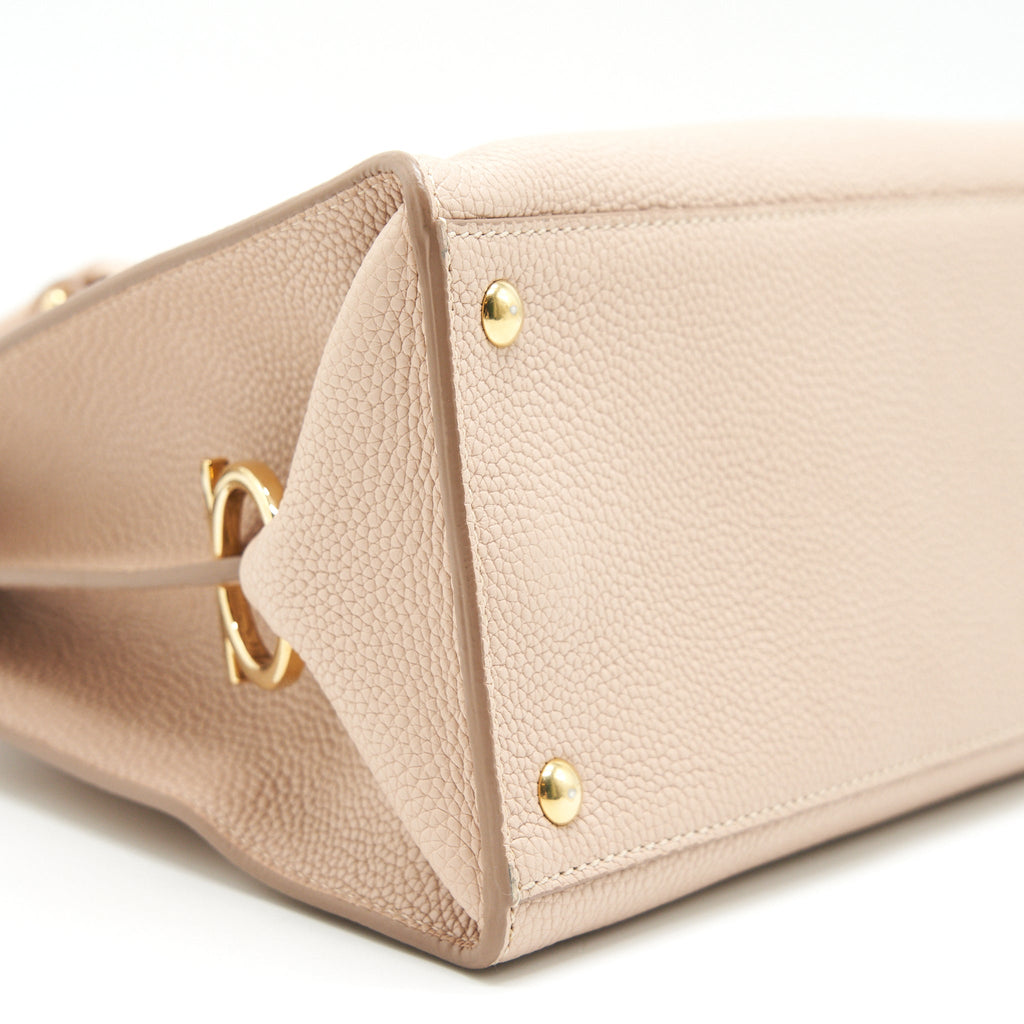 FERRAGAMO TOP HANDLE TOTE BAG GRANIED CALFSKIN