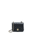 CHANEL CLASSIC MINI SQUARE FLAP BAG LAMBSKIN BLACK GHW