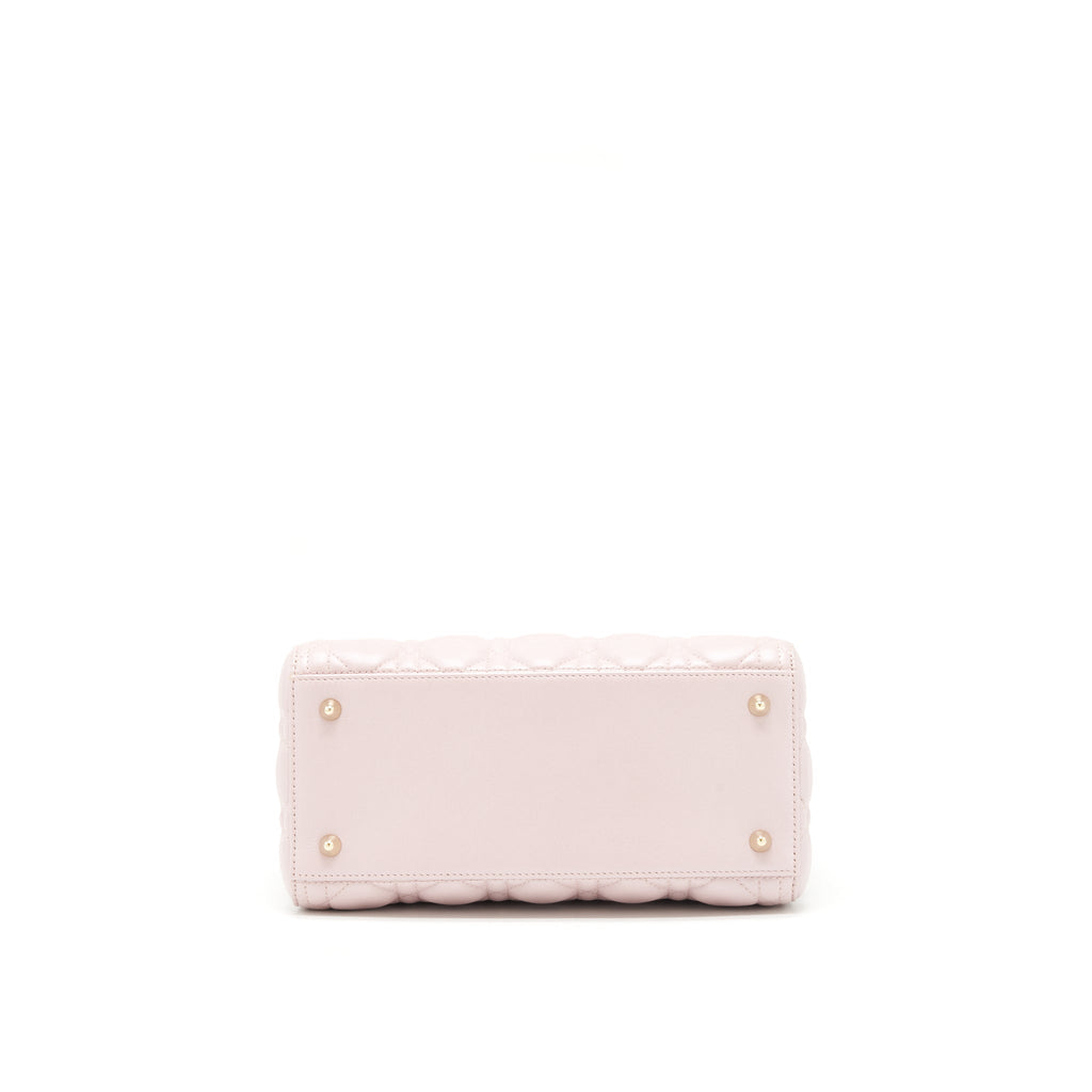 DIOR LADY DIOR LAMBSKIN LIGHT PINK LGHW