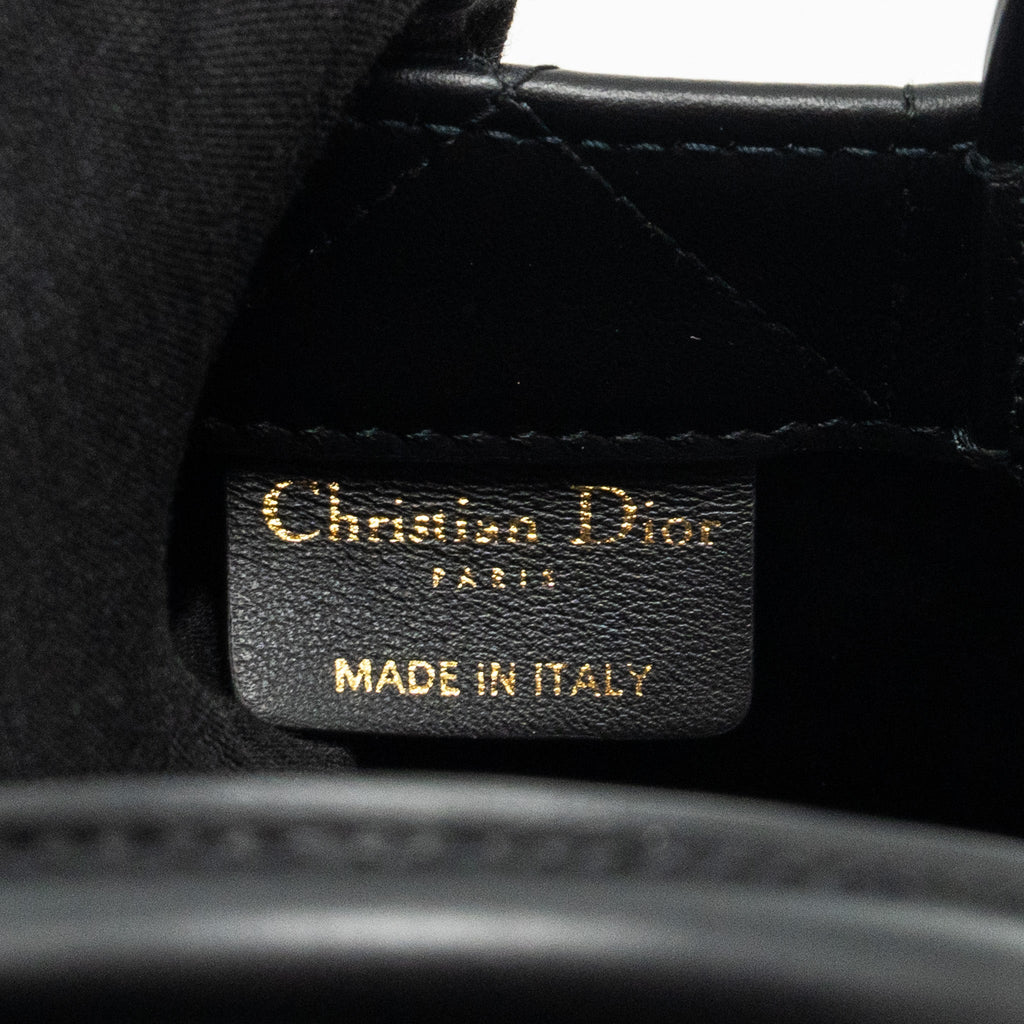 DIOR DIORAMOUR MINI DIOR BOOK TOTE MACROCANNAGE CALFKSIN BLACK LGHW