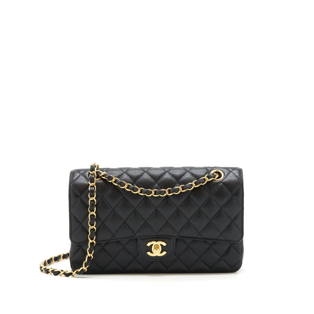 CHANEL MEDIUM CLASSIC FLAP BAG CAVIAR BLACK GHW